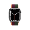 Apple Watch Series 7 | 45mm | Stainless Steel Case Zilver | Donker Kers/Bos Groen sportbandje | GPS | WiFi + 4G