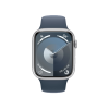 Apple Watch Series 9 | 45mm | Aluminium Case Zilver | Blauw sportbandje S/M | GPS | WiFi + 4G