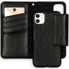2-in-1 Uitneembare Vegan Lederen Bookcase iPhone 11 - Zwart - Zwart / Black