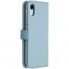 Selencia Echt Lederen Bookcase iPhone Xr - Lichtblauw / Hellblau / Light Blue