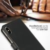 Selencia Echt Lederen Bookcase iPhone Xs - Zwart / Schwarz / Black