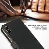 Selencia Echt Lederen Bookcase iPhone Xs - Zwart / Schwarz / Black