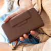 2-in-1 Uitneembare Vegan Lederen Bookcase iPhone Xs / X - Bruin / Brown