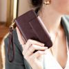 2-in-1 Uitneembare Slang Bookcase iPhone Xs / X - Donkerrood - Donkerrood / Dark Red