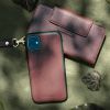 2-in-1 Uitneembare Slang Bookcase iPhone Xs / X - Donkerrood - Donkerrood / Dark Red